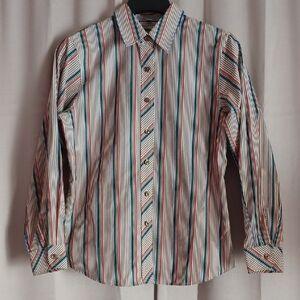 Foxcroft Wrinkle Free Shaped Fit Striped Button Front Shirt Petite